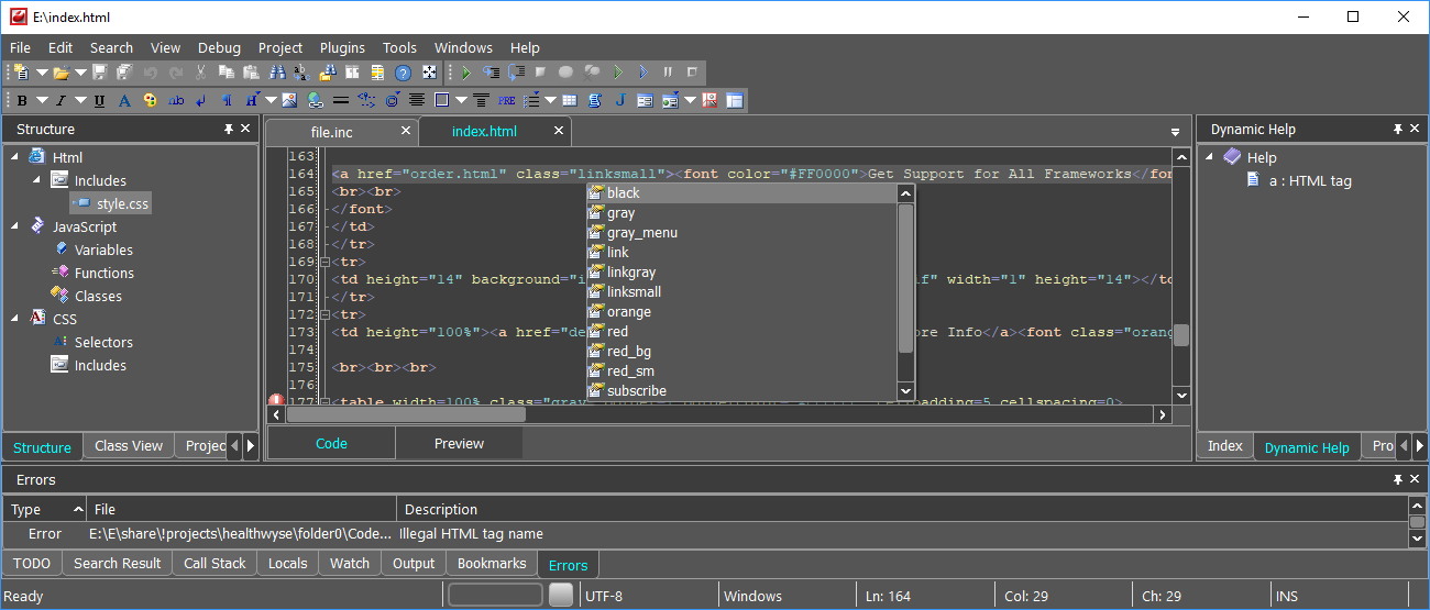 CodeLobster IDE for Linux screenshot